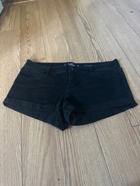 Black Women's Denim Cuffed Shorts